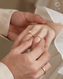  Nhẫn cặp bạc mạ vàng đính đá đơn giản đẹp Gixjewel - GCR25050060 