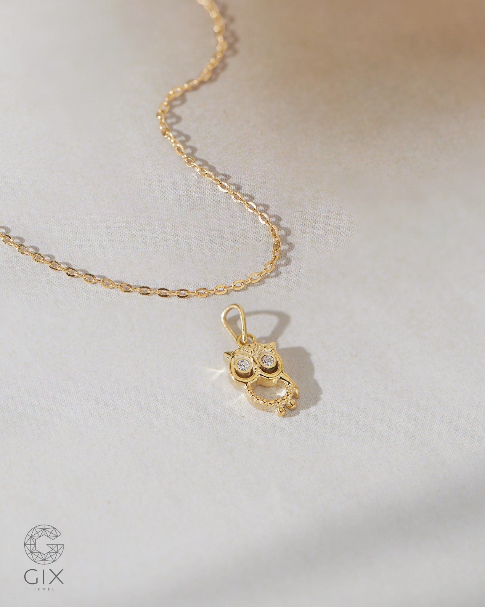  Dây chuyền vàng nữ đẹp hình cú mèo | Gix Jewel 