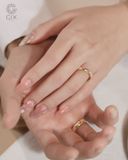  Nhẫn cưới thiết kế vàng 18k đẹp mặt vát hammer cao cấp tinh tế Gix Jewel 