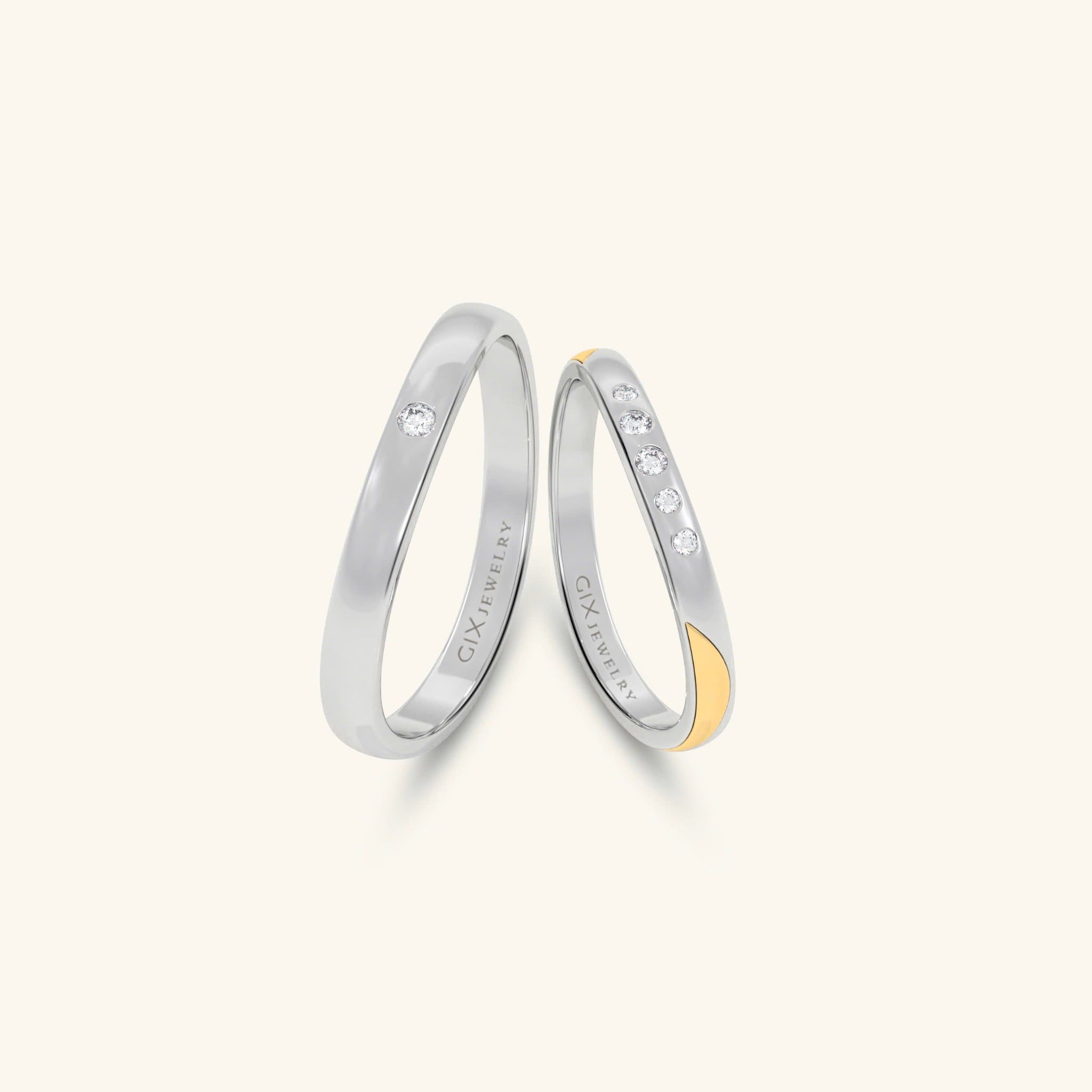  Nhẫn cặp bạc thiết kế riêng - GCR25050277 | Gix Jewel 