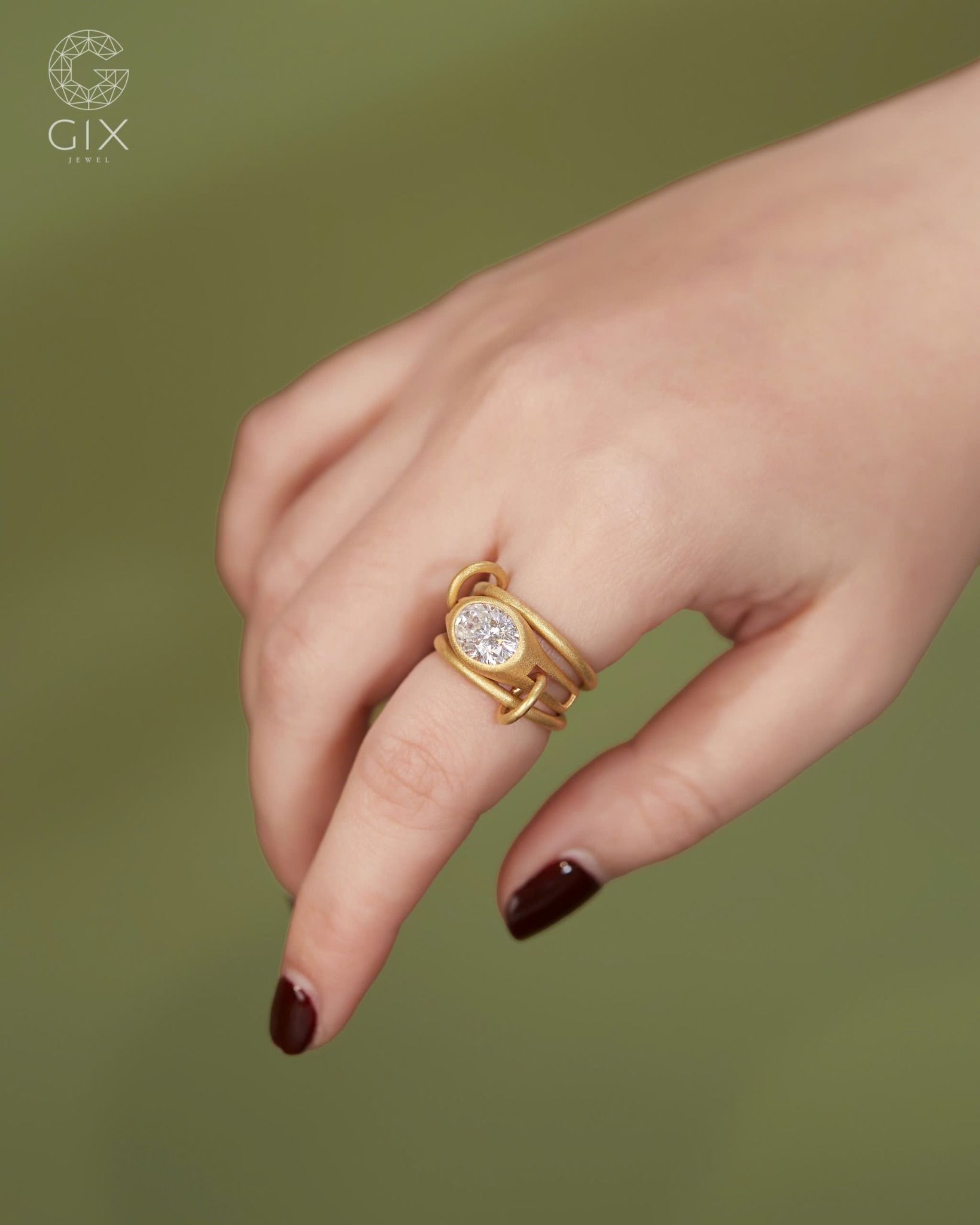  Nhẫn signet xếp nhiều vòng vàng tây 18k & bạc đẹp đeo cá tính | Gix Jewel 