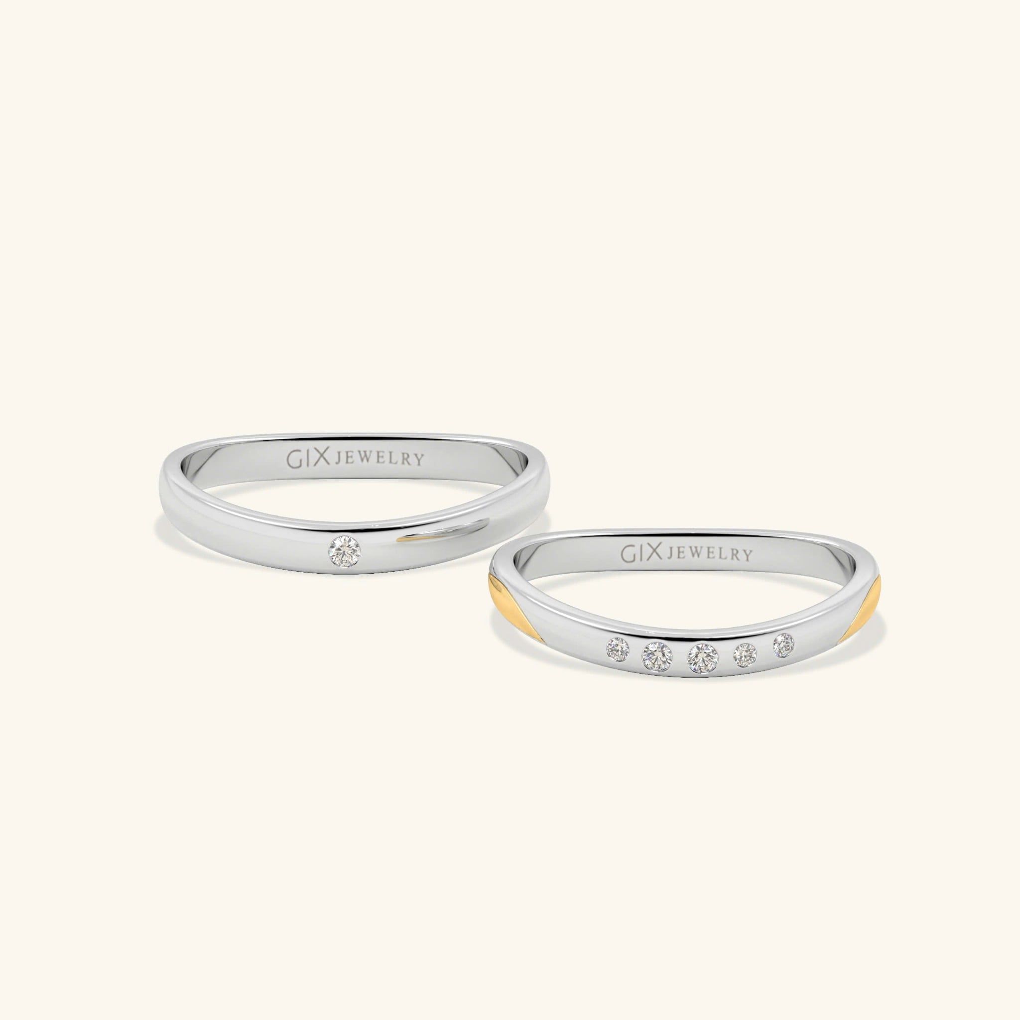  Nhẫn cặp bạc thiết kế riêng - GCR25050277 | Gix Jewel 