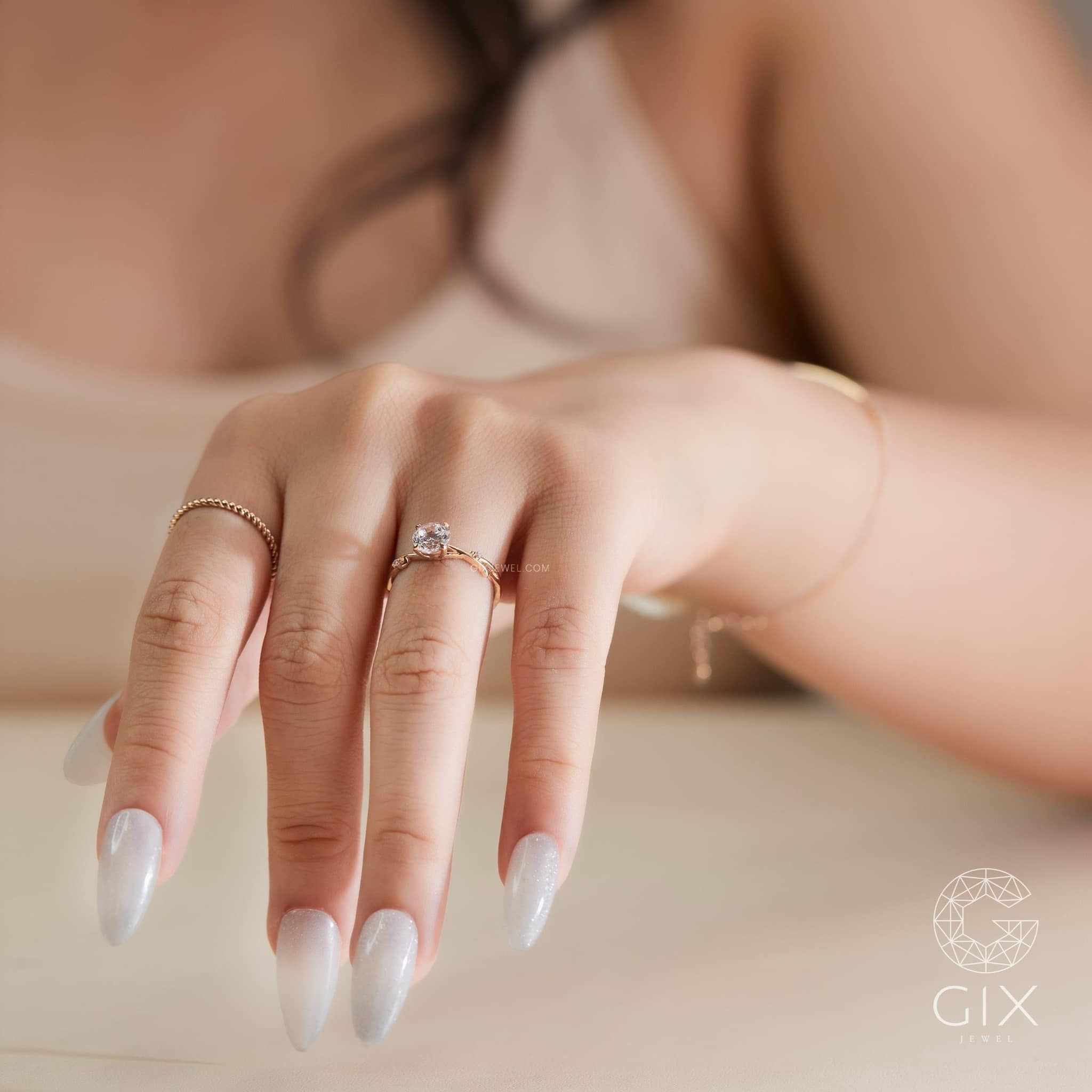  Nhẫn cầu hôn vàng 14k Ivy Bloom | GixJewel 
