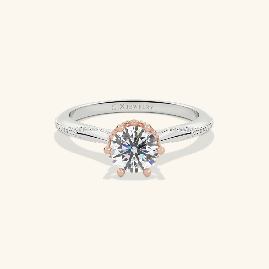Nhẫn cầu hôn vàng 14k Dual Heart | Gix Jewelry