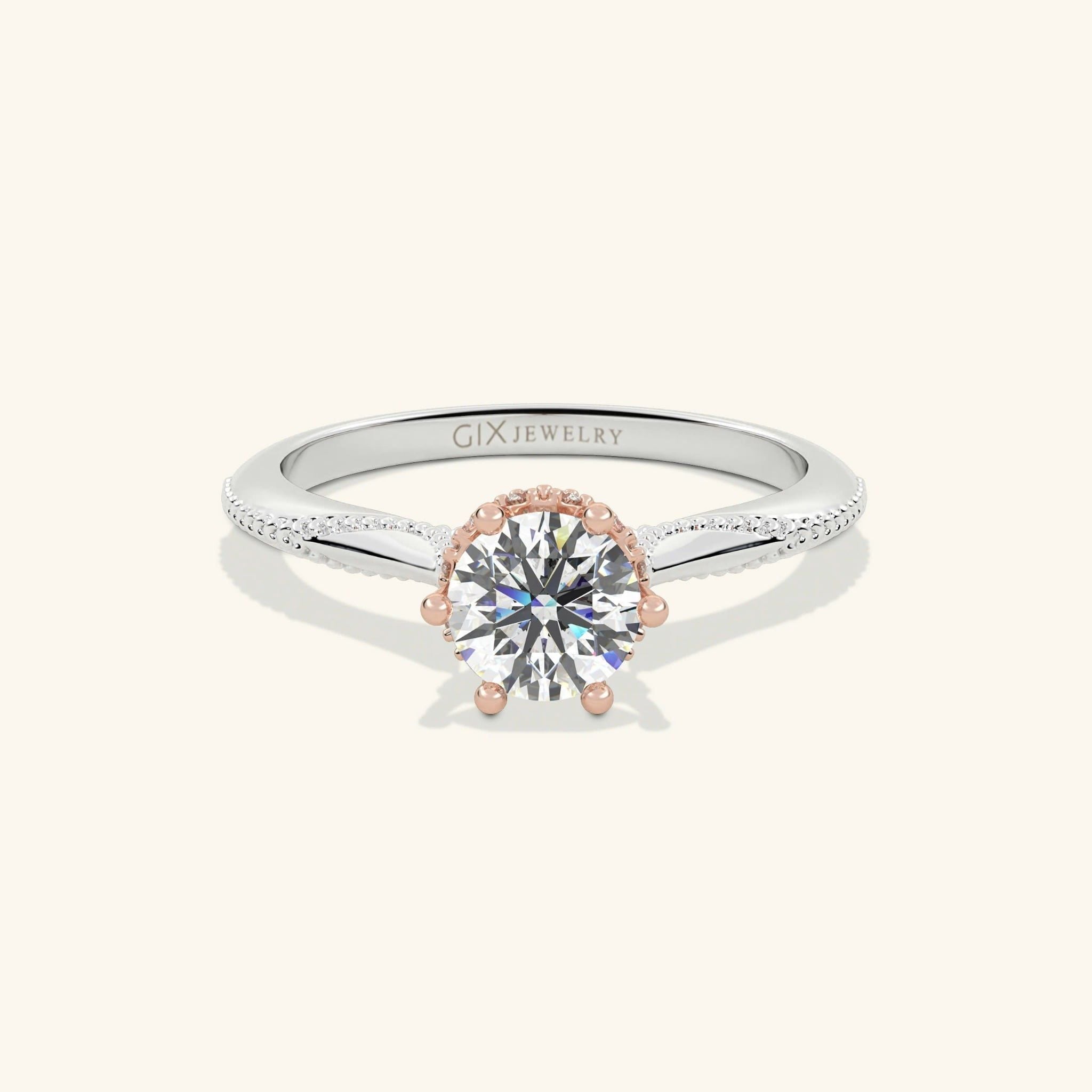  Nhẫn cầu hôn vàng 18k Dual Heart | Gix Jewelry 