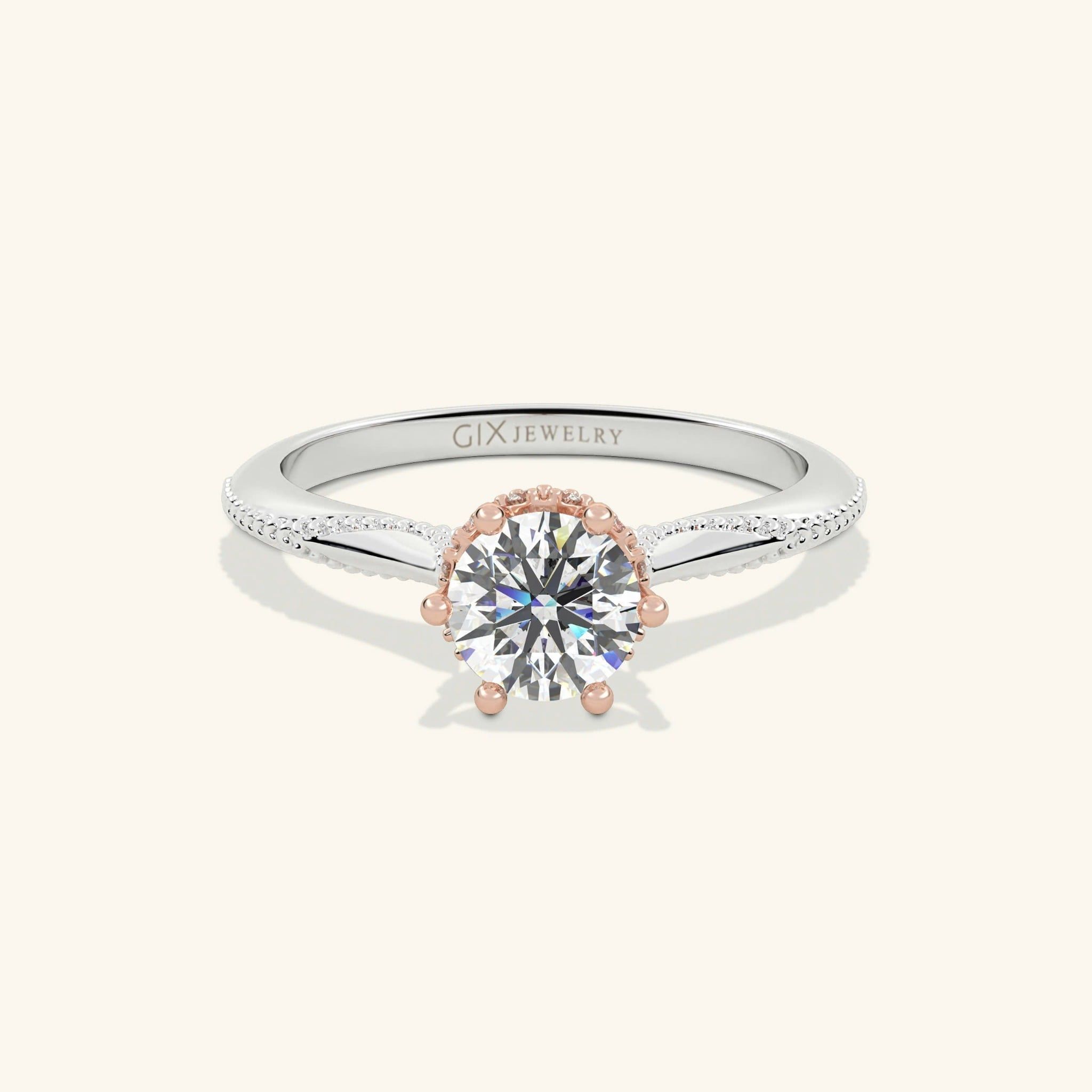  Nhẫn cầu hôn vàng 10k Dual Heart | Gix Jewelry 