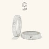  Nhẫn cặp đẹp bản vuông đính đá khắc chữ Gixjewel - GCR25050109 