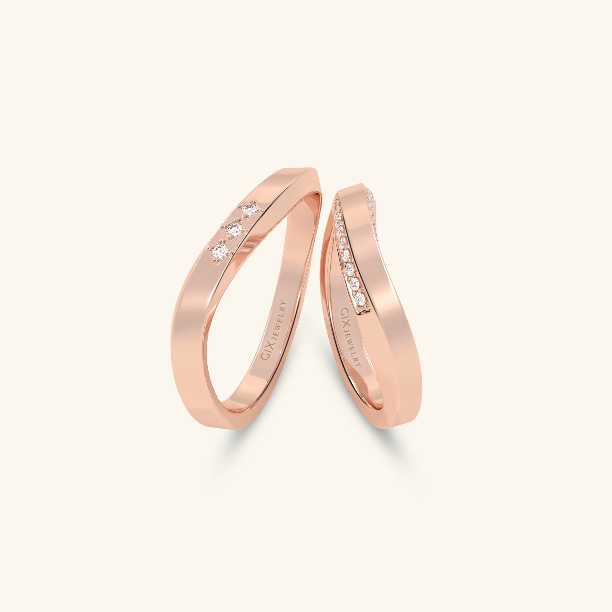  Nhẫn cưới vàng 10k thiết kế riêng - GCR25050306 | Gix Jewel 
