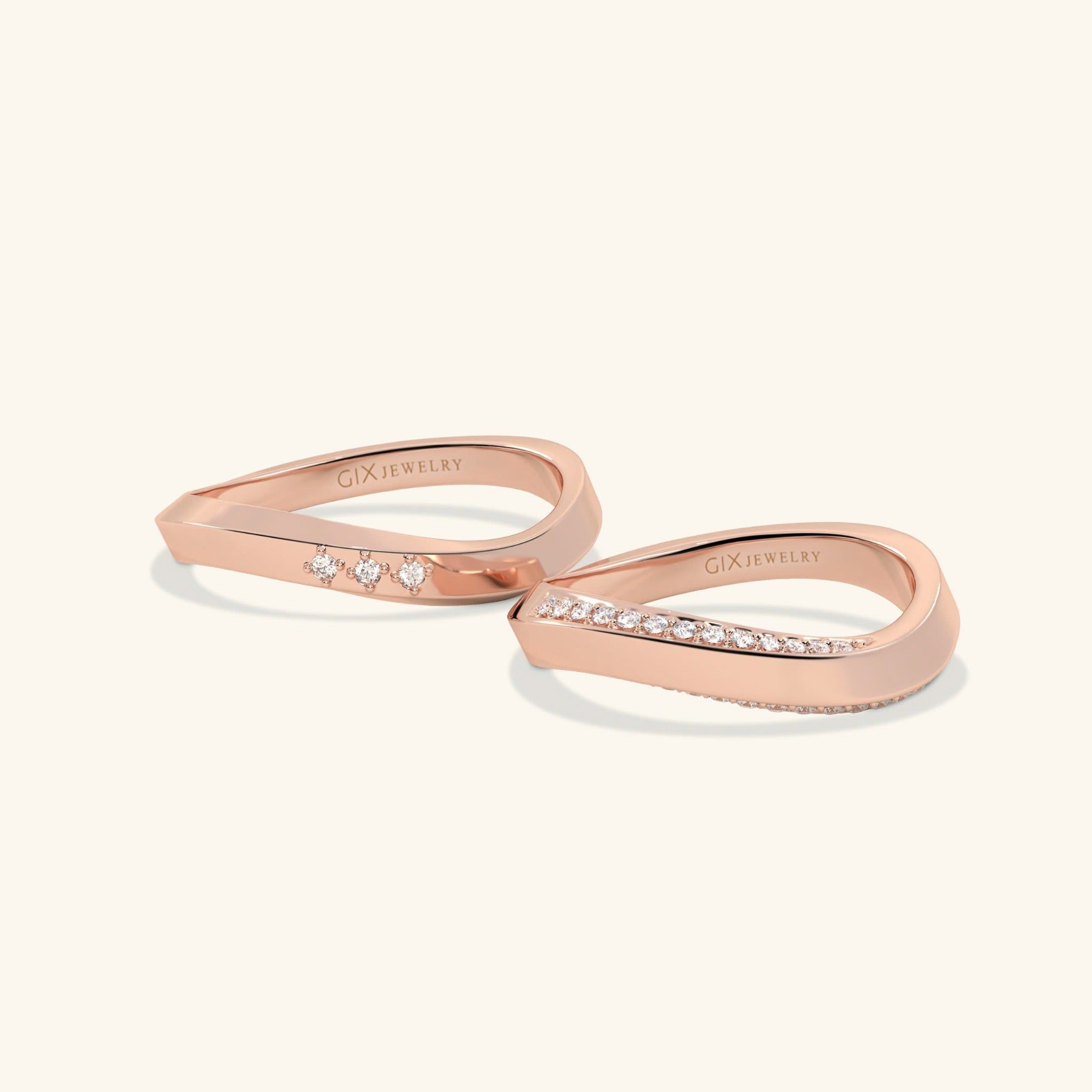  Nhẫn cưới vàng 10k thiết kế riêng - GCR25050306 | Gix Jewel 