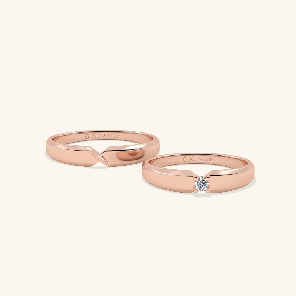  Nhẫn cưới vàng 10k thiết kế riêng - GCR25050161 | Gix Jewel 