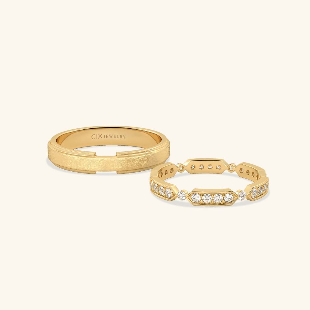 Nhẫn đôi bạc thiết kế riêng - GCR25050294 | Gix Jewel
