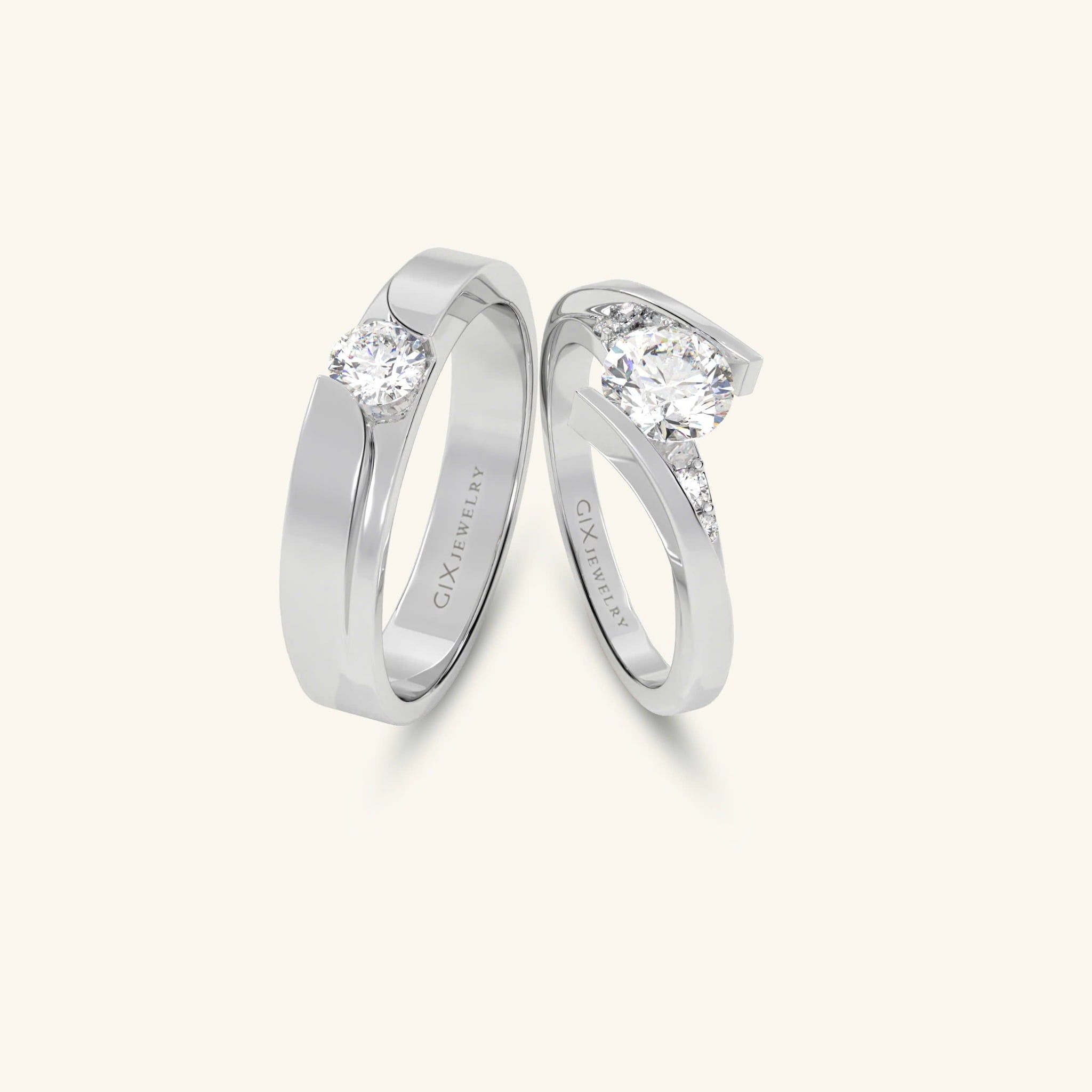  Nhẫn cưới vàng 10k thiết kế riêng - GCR25050265 | Gix Jewel 