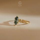  Nhẫn nữ vàng đính đá marquise xanh - GNN25050181 | Gix Jewel 