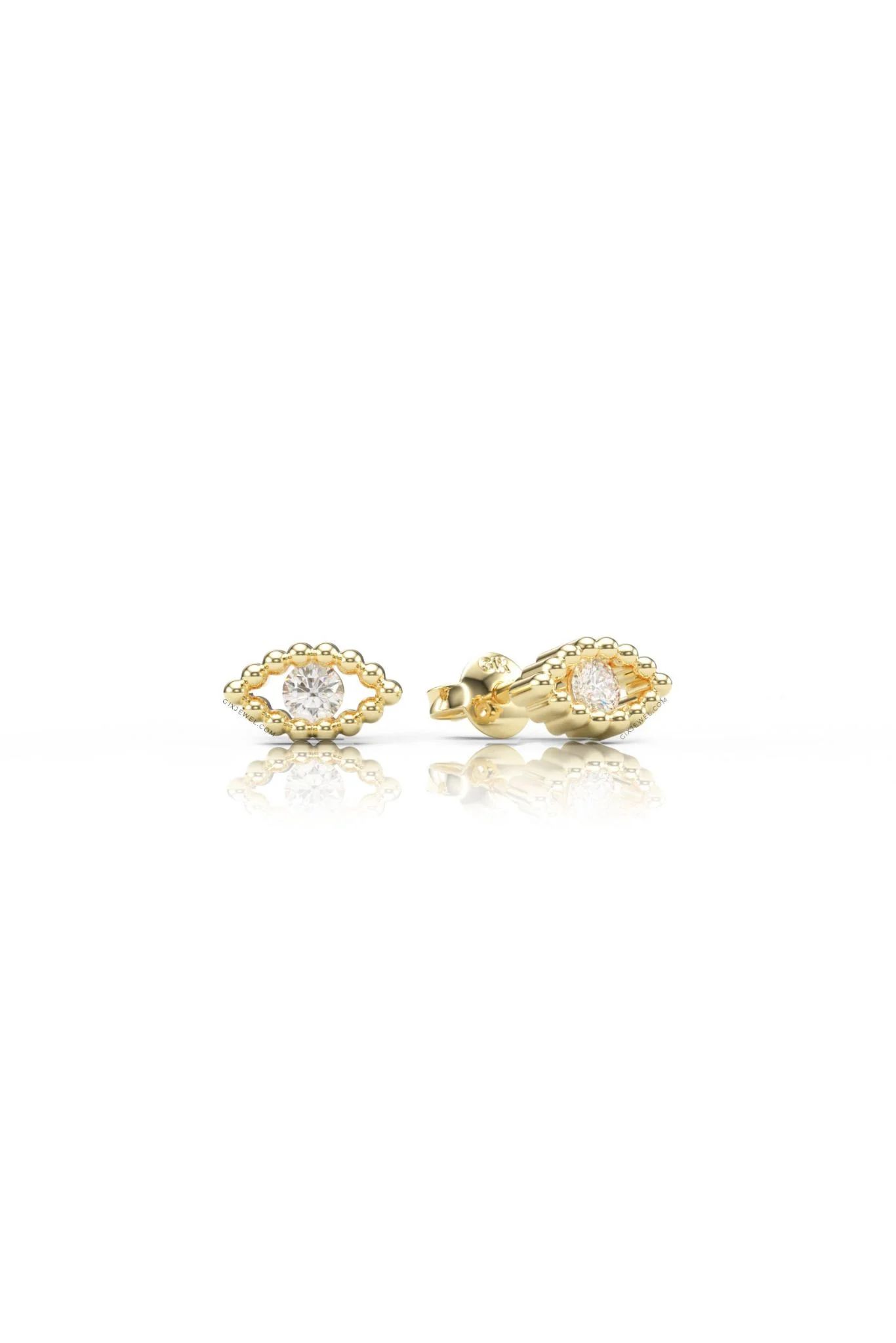  [CÓ SẴN] Bông tai con mắt vàng vàng 14k - GBT25050101 