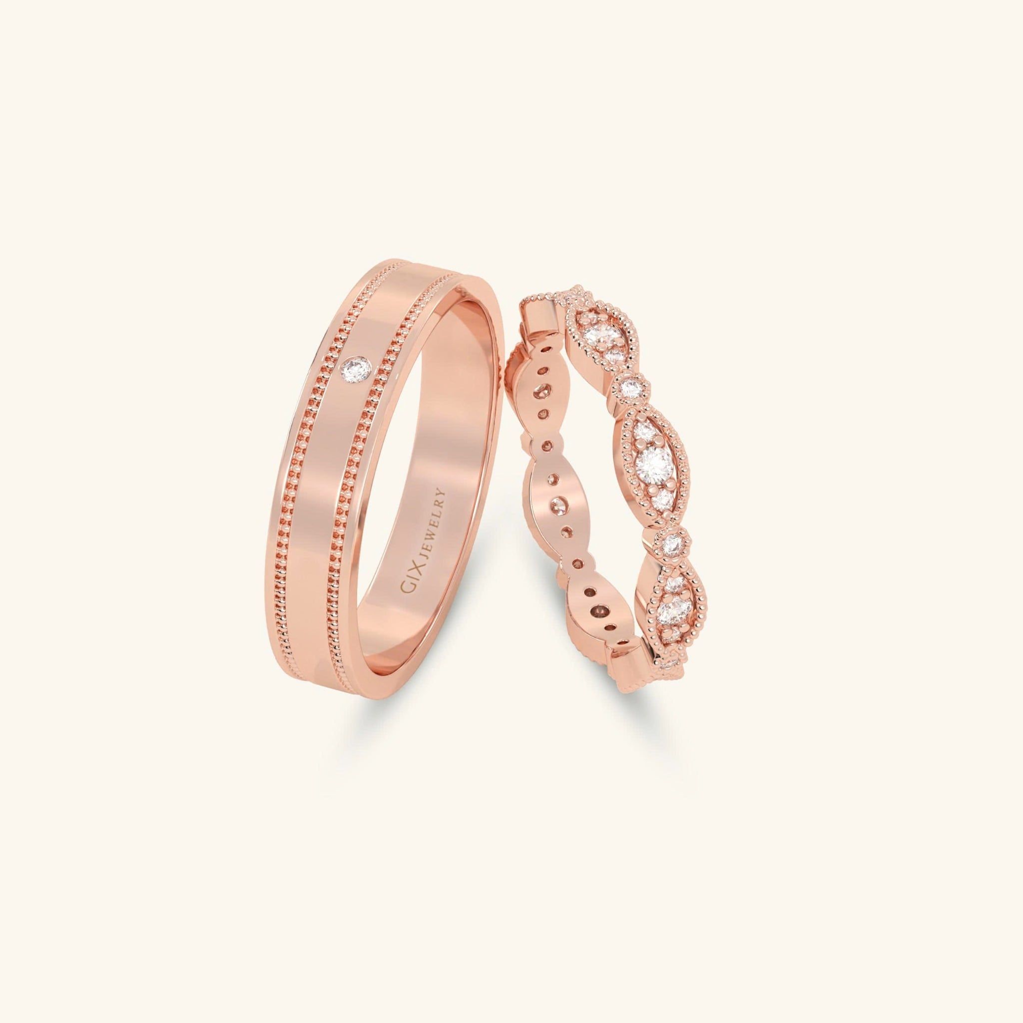  Nhẫn cưới vàng 14k thiết kế riêng - GCR25050205 | Gix Jewel 