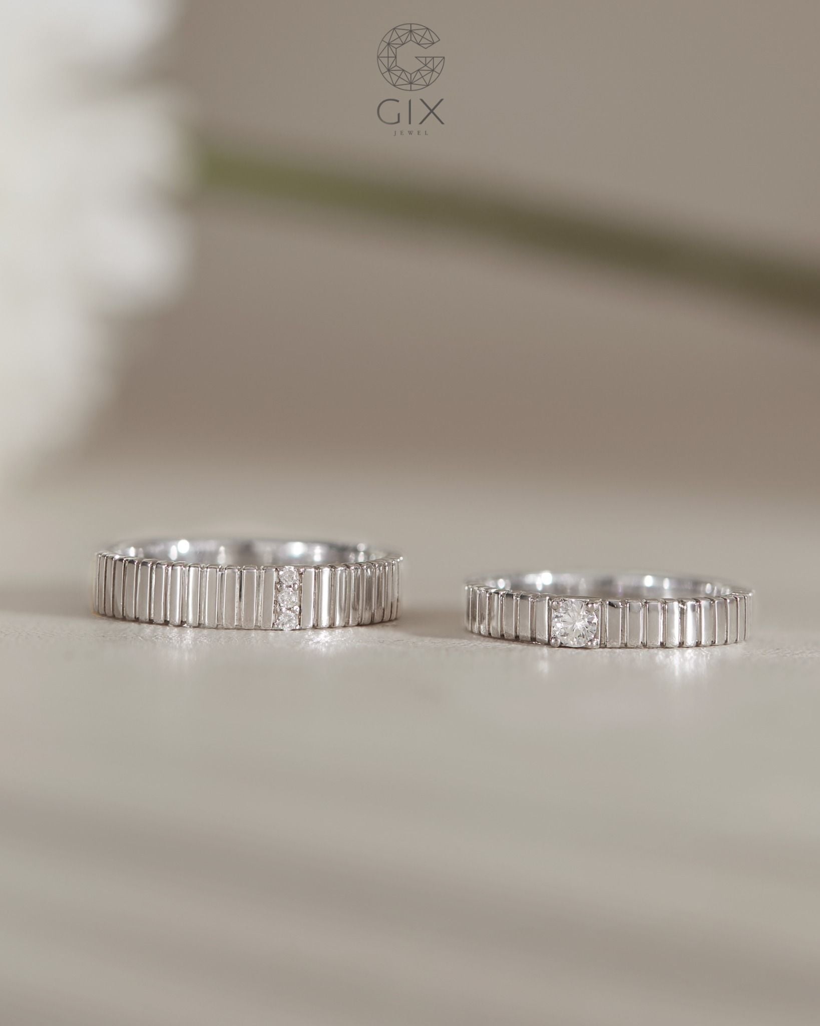  Nhẫn Cưới Vàng 14k Kim Cương Đẹp Gix Jewel - GCR25050115 