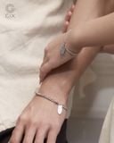  Lắc tay đôi nam nữ bạc đẹp & vàng 18k sợi khoen lật unisex kiểu mới khắc tên Gix Jewel 