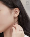  Bông tai khoen tròn vàng tây & bạc hình trái tim - Heartful Loop | Gix Jewel 