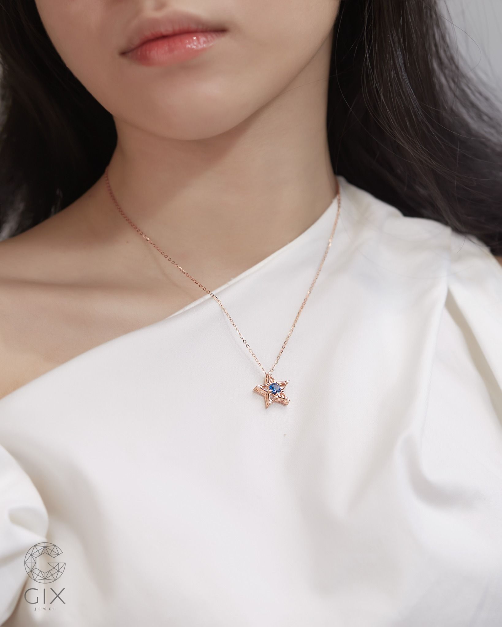 Dây chuyền Lantern Love vàng tây đẹp hình ngôi sao đính đá birthstone | Gix Jewel 