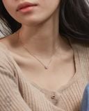  Dây chuyền vàng hồng 18k bạc ý 925 nữ đẹp hình trái tim ôm sát cổ đính kim cương nhân tạo Gix Jewel 