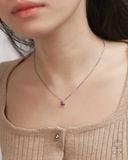  Dây chuyền Valentine vàng trắng hình trái tim ghép đá đỏ giọt nước | Gix Jewel 