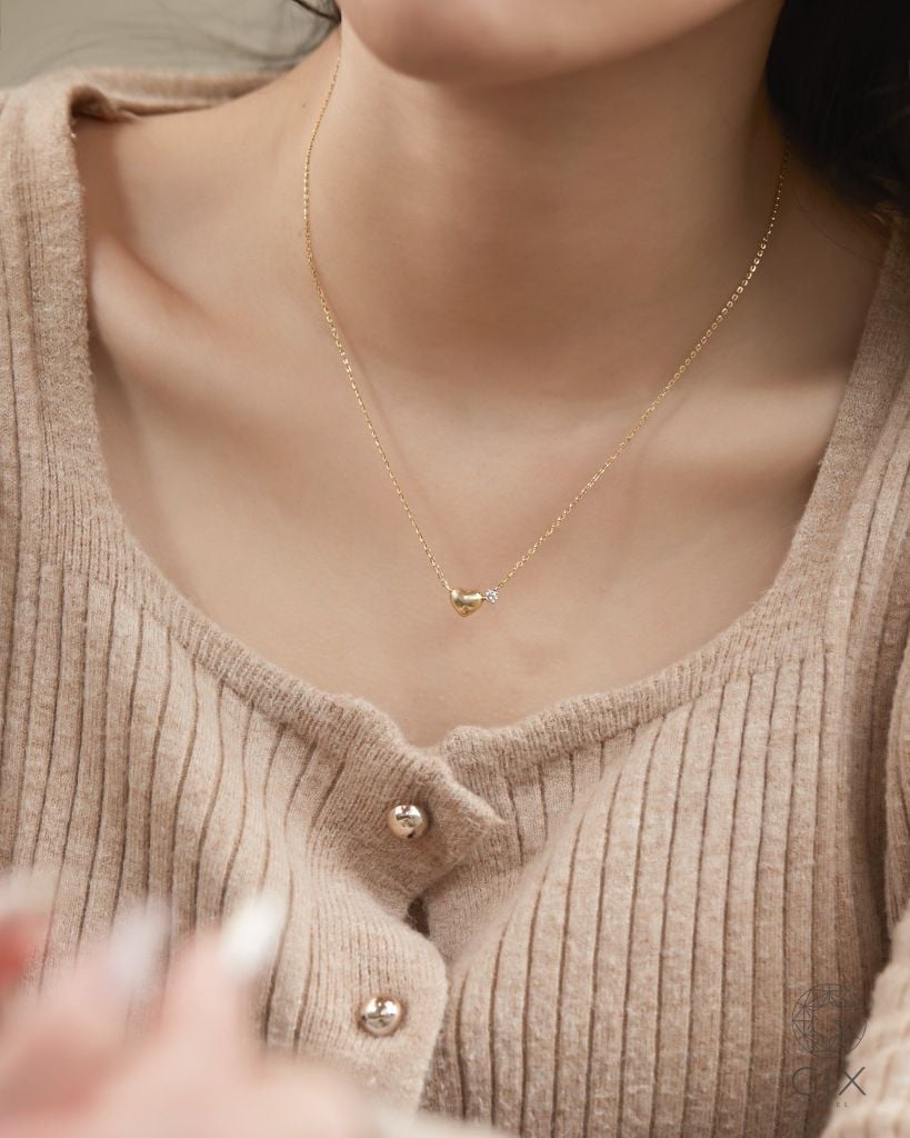  Dây chuyền vàng tây hình trái tim đính kim cương đẹp | Gix Jewel 