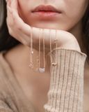  Dây chuyền trái tim vàng hồng 18k sợi mảnh đẹp đính đá khắc tên | Gix Jewel 