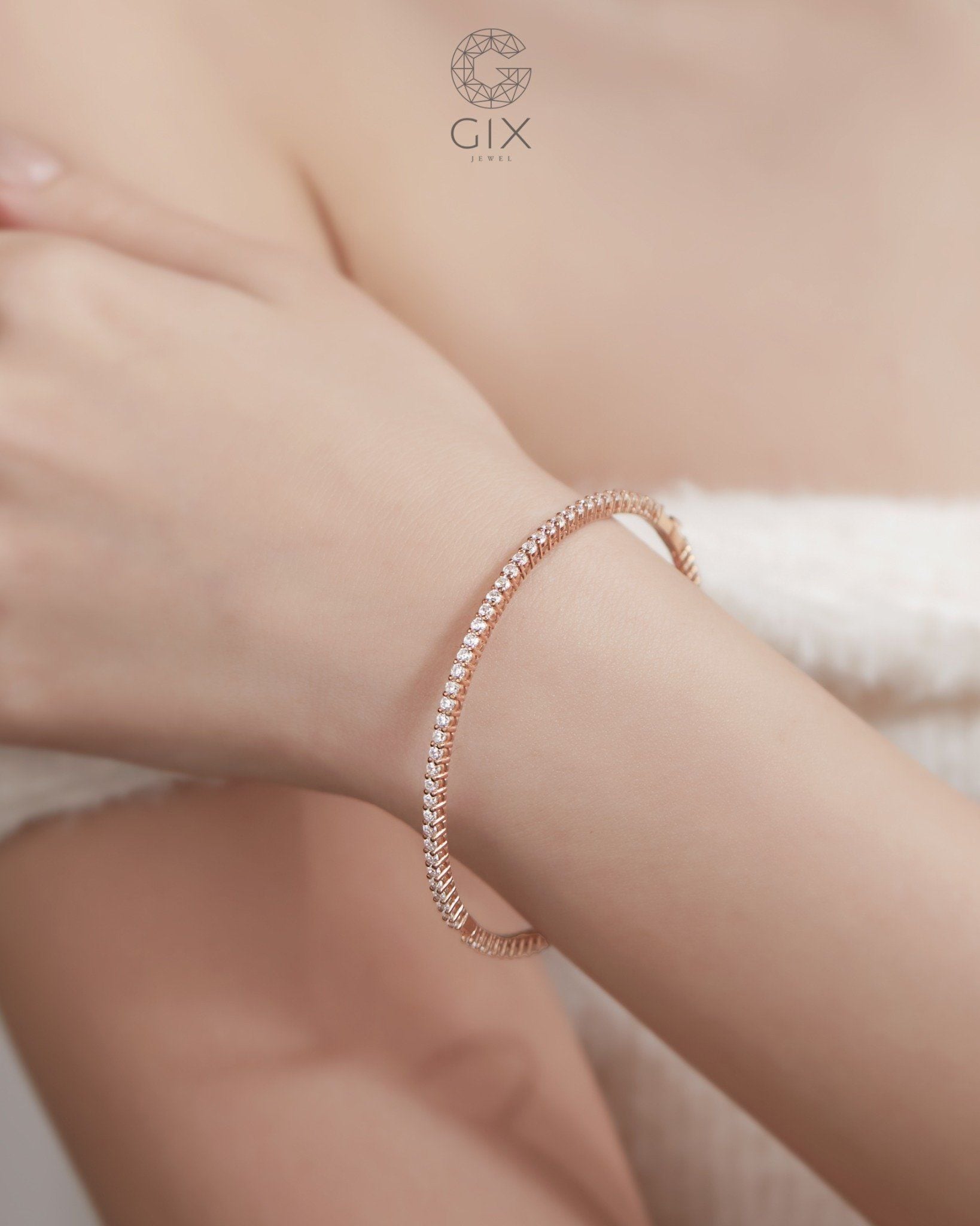  Vòng tay kim cương vàng 18k & bạc đẹp Gix Jewel 