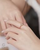  Nhẫn signet ring nữ vàng 18k & bạc đẹp hình trái tim đính đá | Gix 