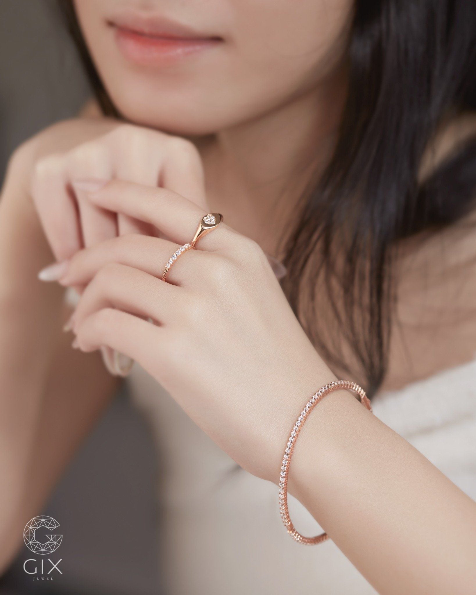  Vòng tay kim cương vàng 18k & bạc đẹp Gix Jewel 