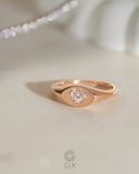  Nhẫn signet ring nữ vàng 18k & bạc đẹp hình trái tim đính đá | Gix 