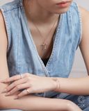  Vòng cổ chữ thập vàng 18k s925 sợi mỏng kiểu mới đính kim cương đẹp Gix 