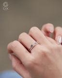  Nhẫn kiểu nữ trái tim ghép set layer đính kim cương | Gix Jewel 