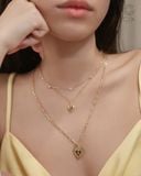  Dây chuyền vàng ý 750 thiết kế choker hình trái tim đính kim cương nhân tạo Gix Jewel 