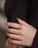  Nhẫn vàng 18k & bạc nữ kiểu đẹp bản to Croissant đeo sang trọng Gixjewelry 