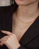  Dây chuyền vàng khắc tên chữ cái mắc xích mỏng đẹp hình cánh bướm Gix 