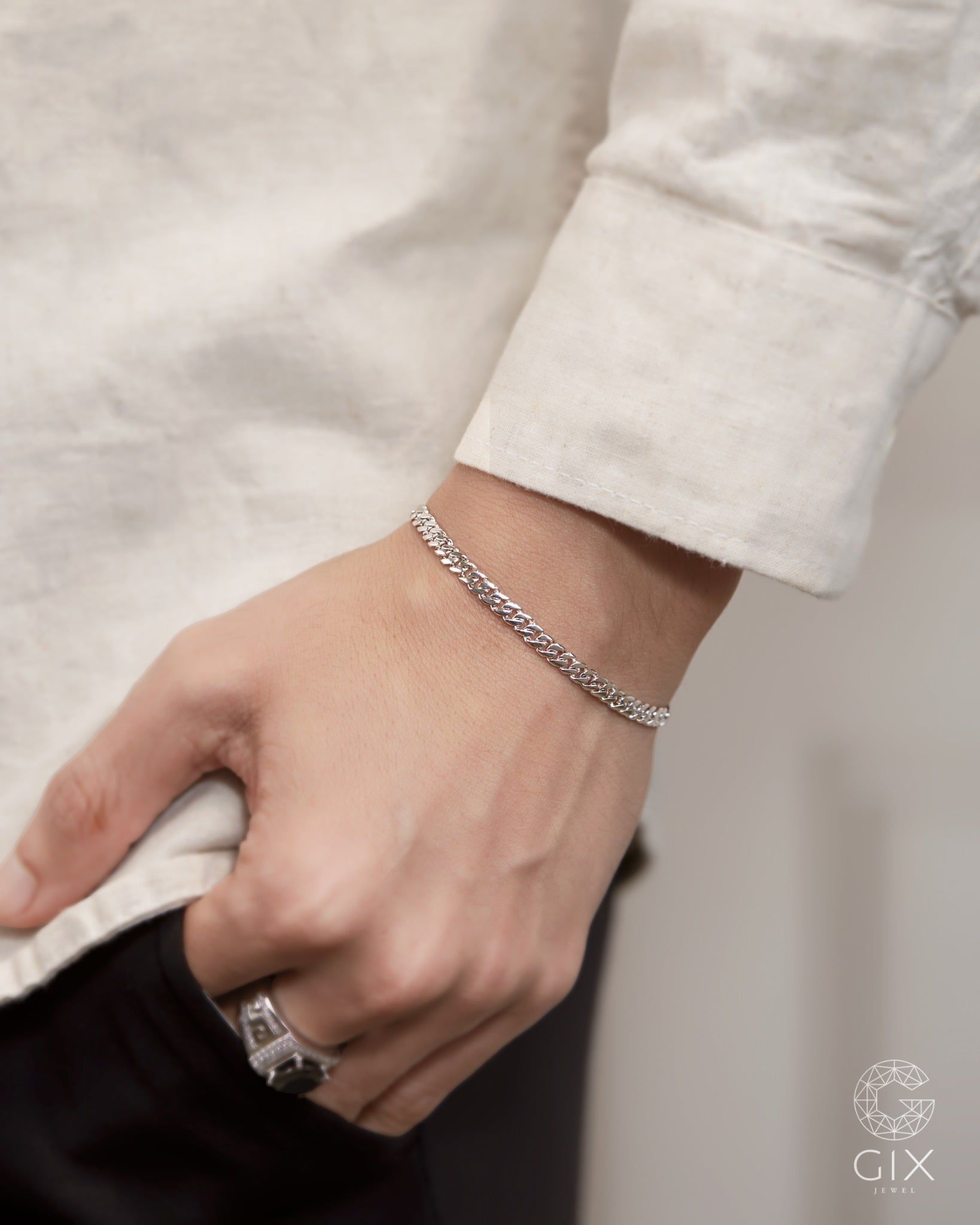  Vòng tay nam Curban bạc 925 đẹp đeo cá tính Gix Jewel 