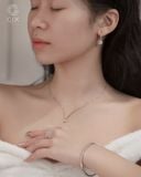  Bông tai khoen tròn kim cương tòng teng cho nữ | Gix Jewel 