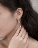  Bông tai khoen tròn kim cương tòng teng cho nữ | Gix Jewel 