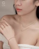  Dây chuyền vàng sợi mảnh 18k chữ cong vuông đính kim cương kiểu mới Gix Jewel 