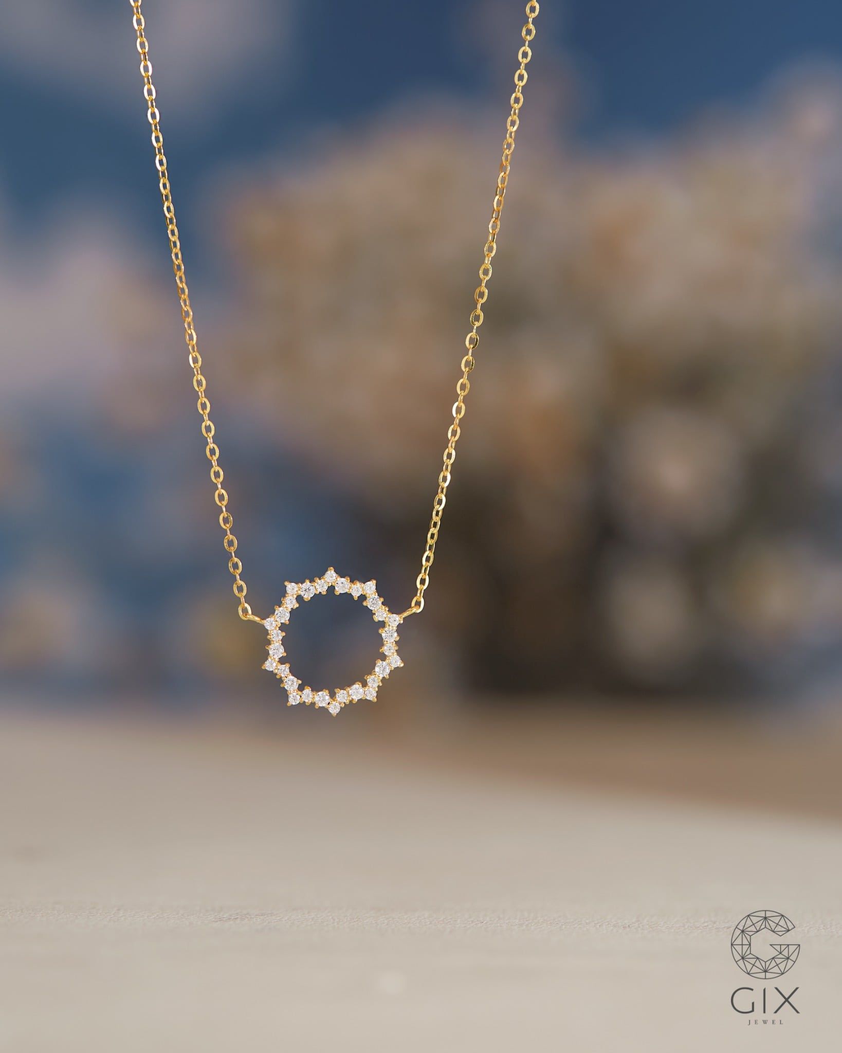  Dây chuyền vàng & bạc nữ đẹp hình vòng nguyệt quế Gix Jewel 