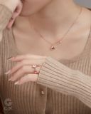  Nhẫn cầu hôn kim cương vàng hồng 18k bạc 925 - Ivy Bloom | GixJewel 