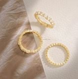  [CÓ SẴN] Nhẫn vàng 14k đá tròn mix đá chữ nhật lớn - ni 14 