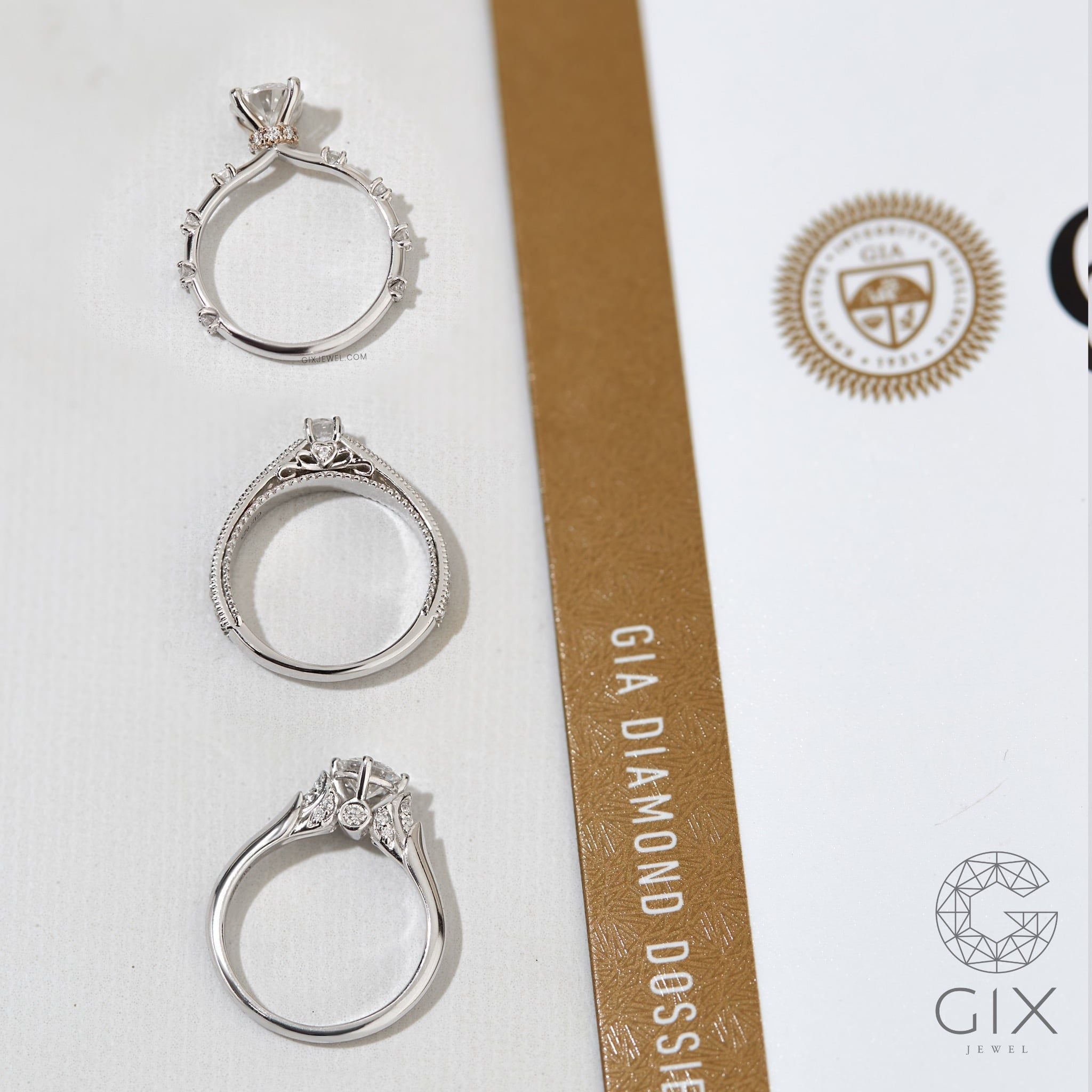  Nhẫn cầu hôn vàng 14k Ribbon Promise | Gix Jewel 