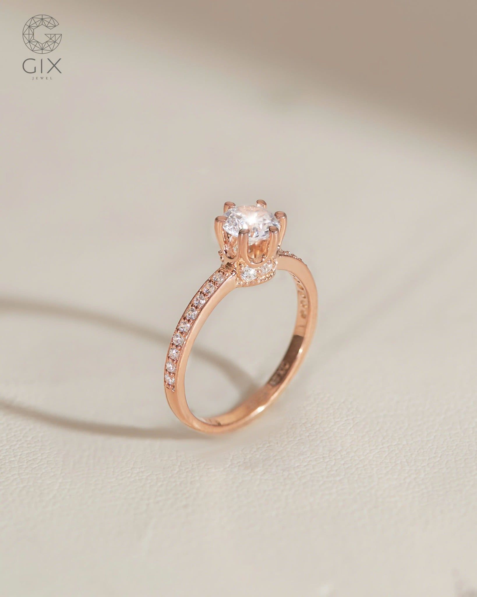  Nhẫn đính hôn vàng 10k Modern Crown| Gix Jewel 