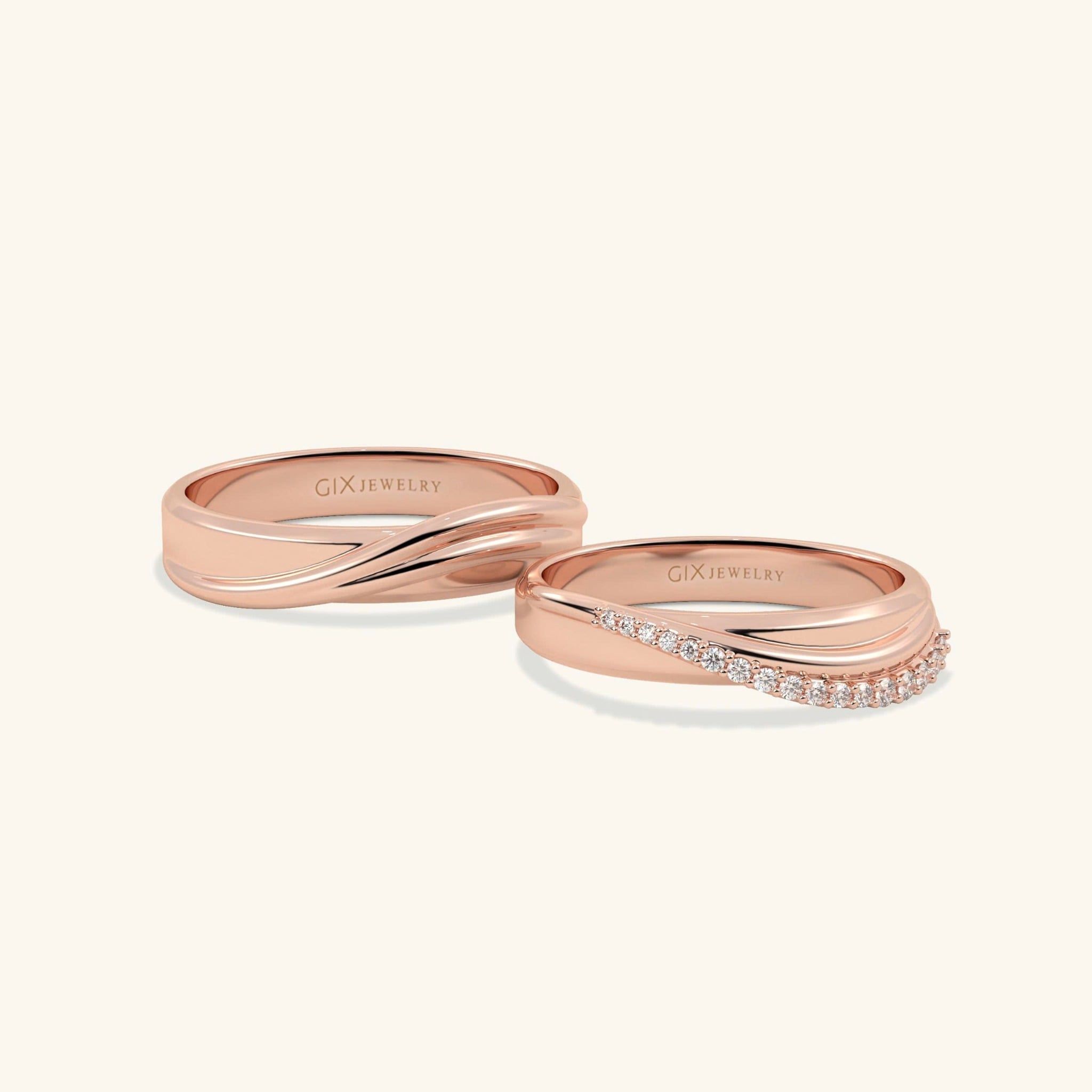 Nhẫn cưới vàng 10k thiết kế riêng - GCR25050180 | Gix Jewel 