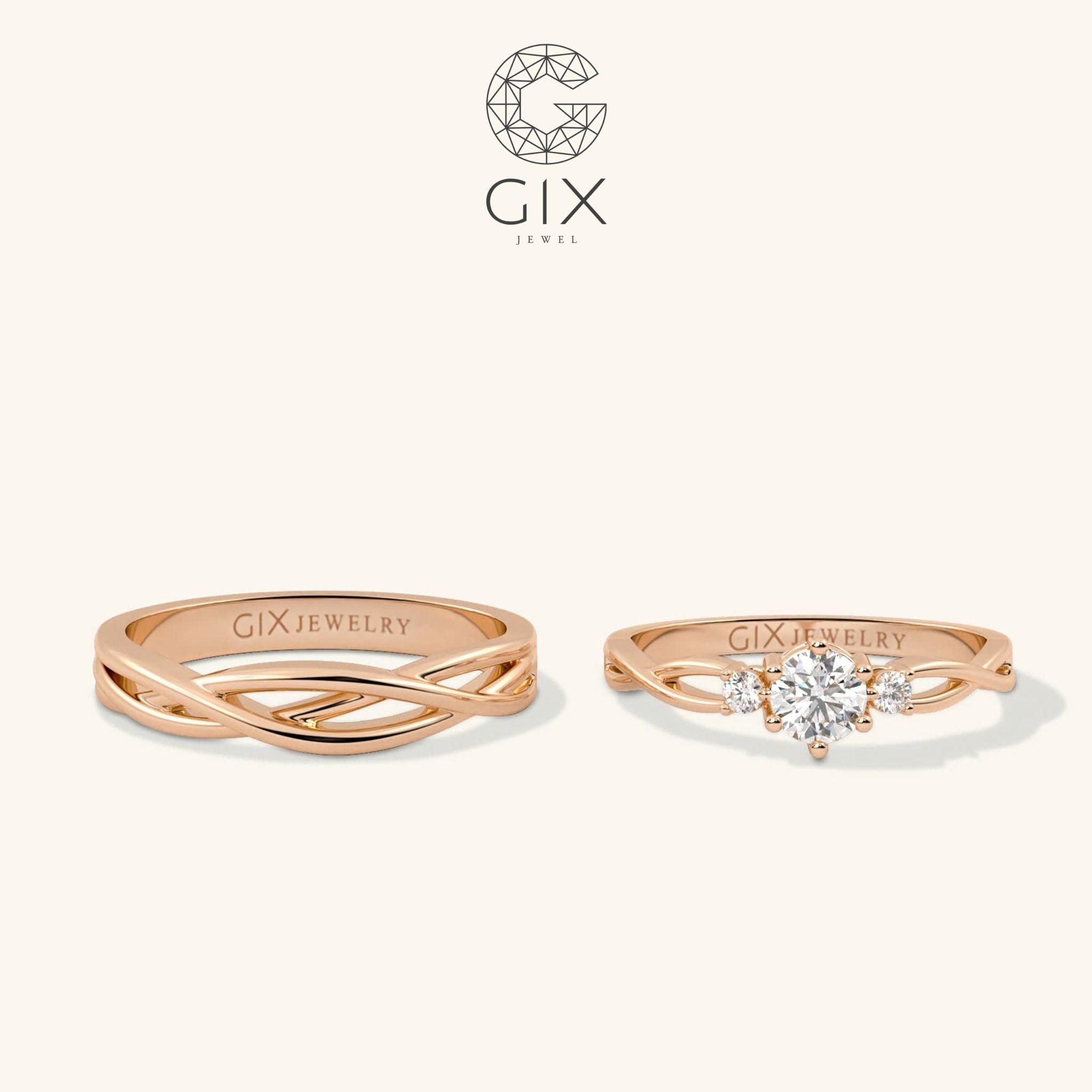  Nhẫn Cưới Vàng 610 Gix Jewel - GCR25050040 
