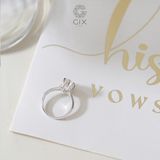  Nhẫn đính hôn bạc Tulip Heart | Gix Jewel 
