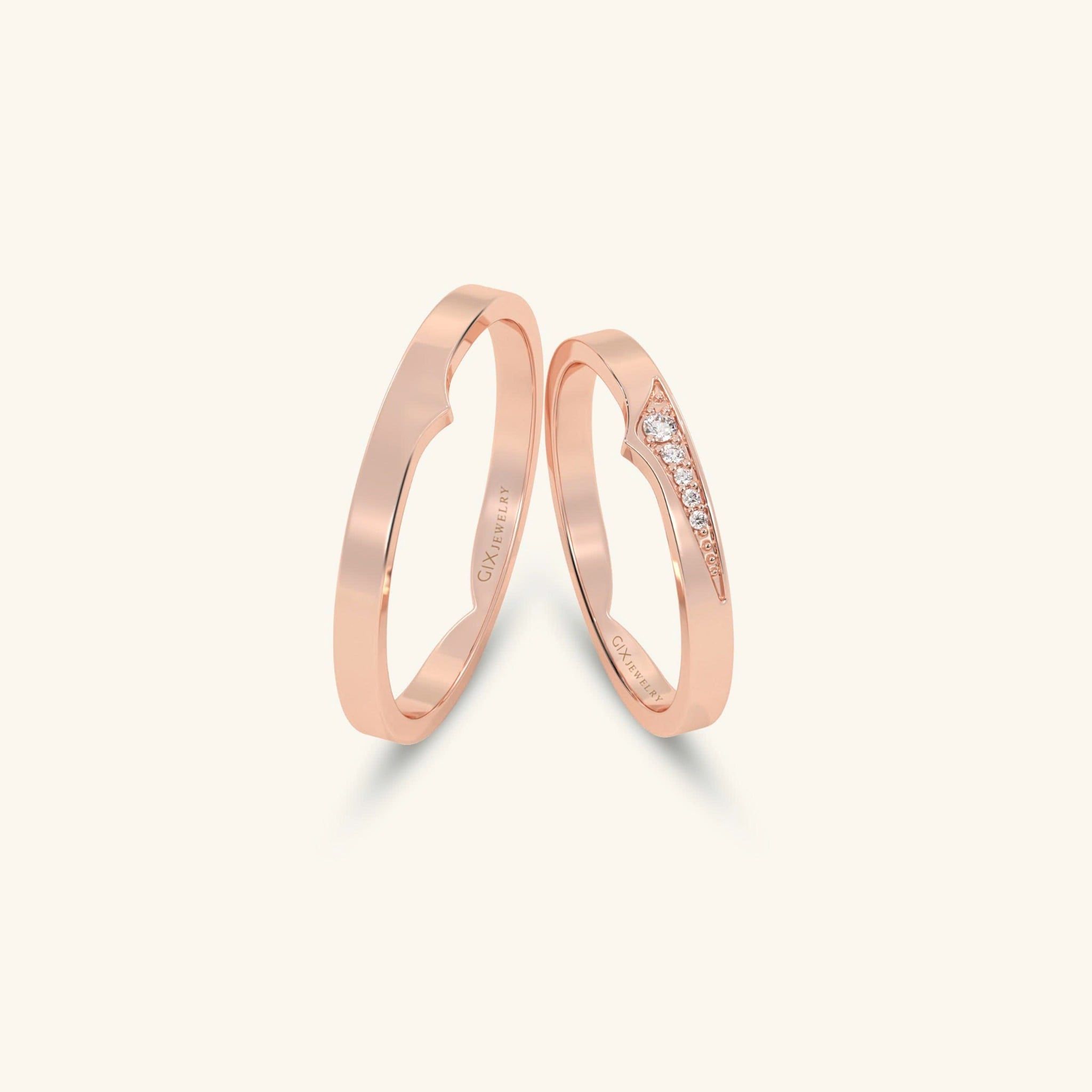  Nhẫn cưới vàng 10k thiết kế riêng - GCR25050219 | Gix Jewel 
