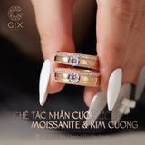  Nhẫn Cưới Đẹp Vàng 10K Thời Trang Kiểu Mới Đính Đá Moissanite Gix Jewel - GCR25050128 